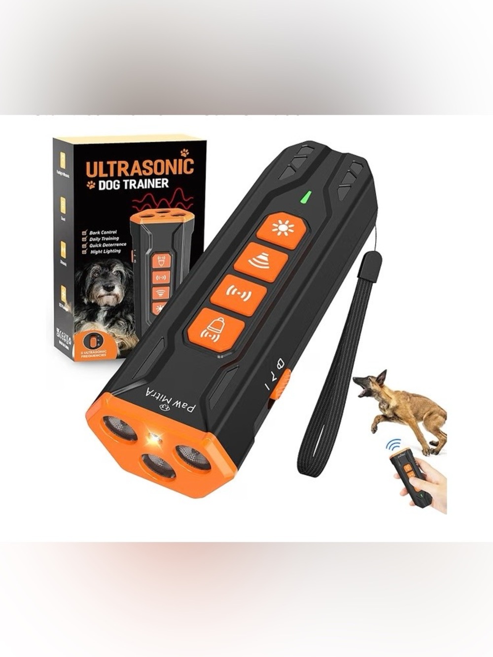 Dog Bark Deterrent Device | Rechargeable Ultrasonic Anti-Barking Trainer, SEALED